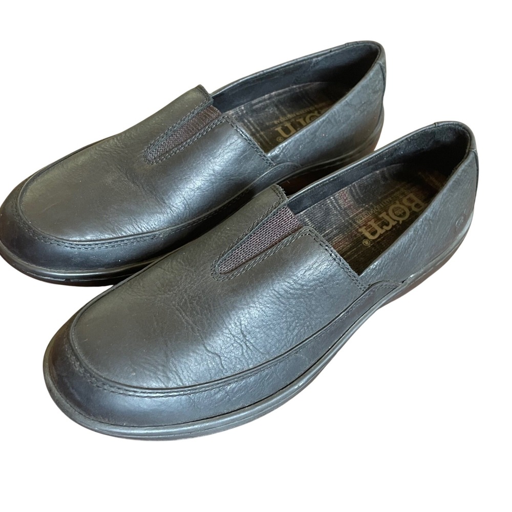Born Loafers Womens Black Leather Slip On Comfort Shoes 8M